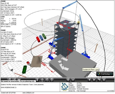 3D Lift Plan drawing submitted to clients for approval